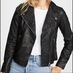 New Madewell Washed Leather Moto Jacket, Small